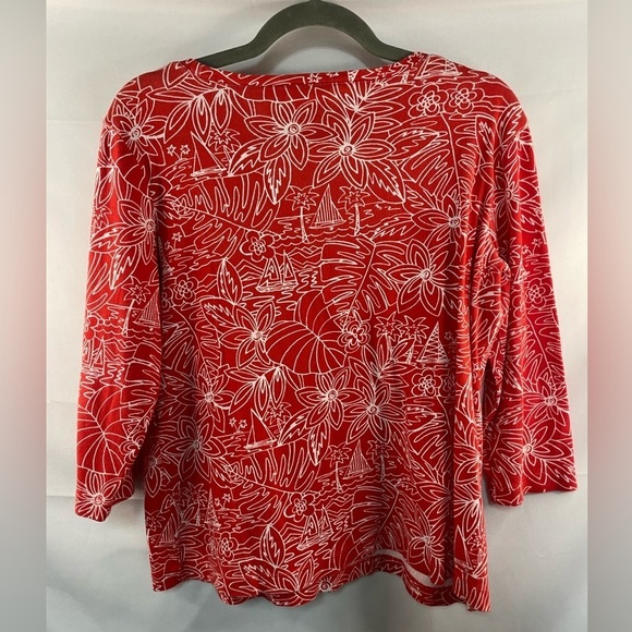 Chicos red and white tshirt, so soft and cozy! Very bright red :) size 2 - Picture 2 of 4